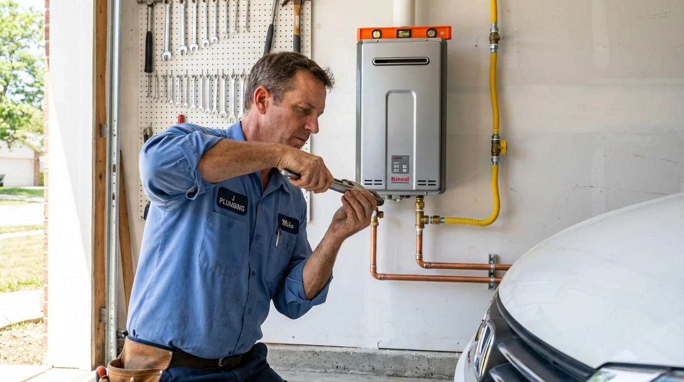 Tankless water heater installation by a Johns Plumbing LLC plumber in Port Arthur